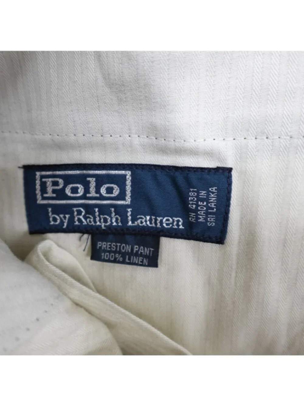 Polo Ralph Lauren Mens Pants 38 x 32 Blue Navy Solid 100% Linen Preston